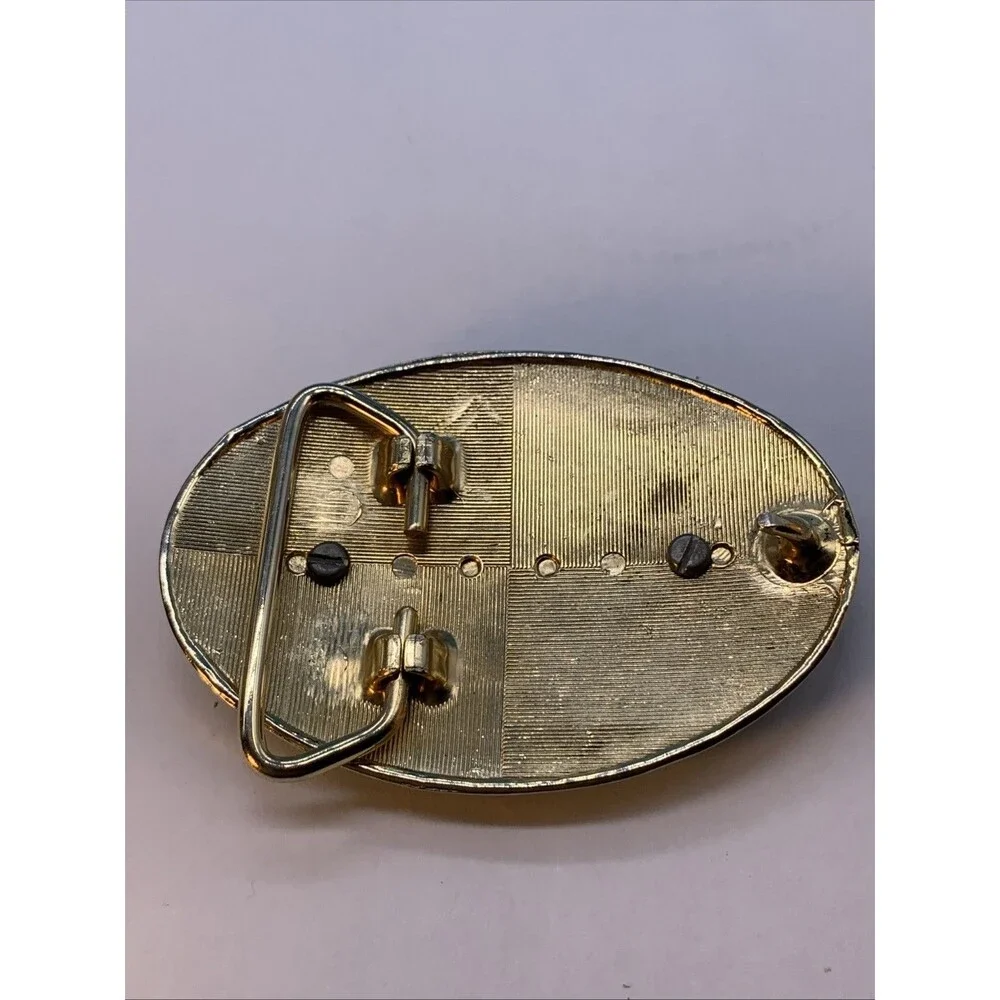Vtg. Belt Buckle w/ Green Stone (LG-3)